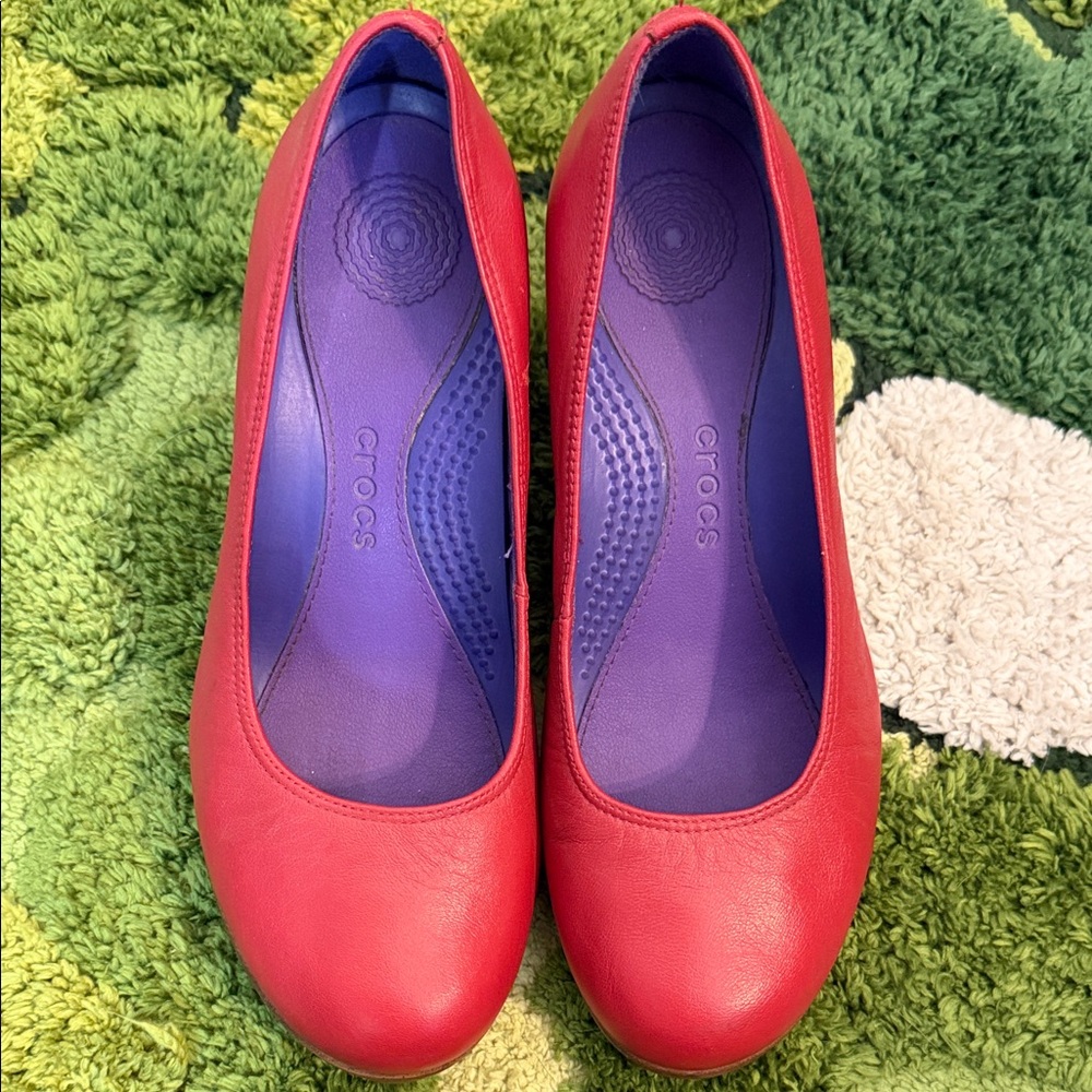 CROCS Red Women's Wedge Shoes